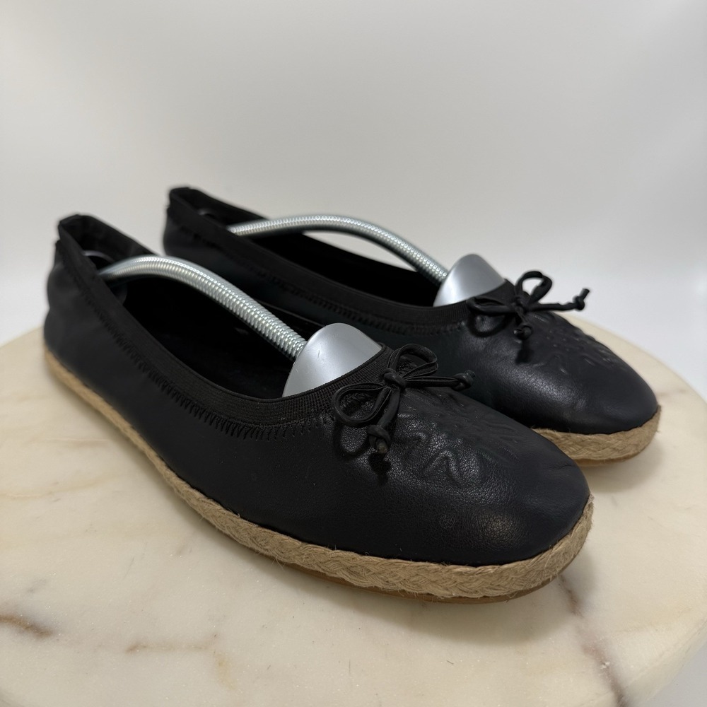 FRYE AND CO Willow Black Leather Ballet flats Slip on Women's Size 9.5 M